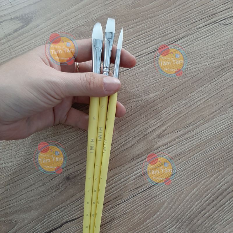 [ TÂM TÂM ]-Bộ cọ vẽ Himi 3 cây, Cọ vẽ màu thạch Himi 3 cây-