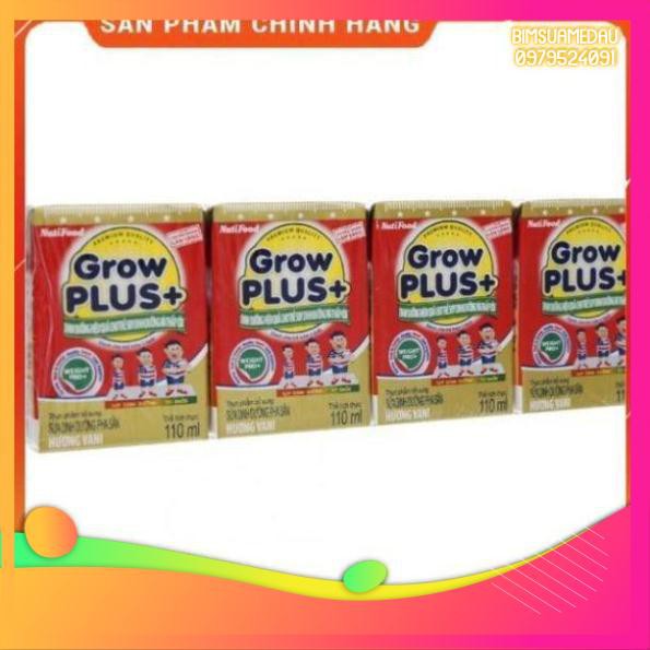 [CHÍNH HÃNG] Sữa Bột Pha Sẵn Nutifood Grow Plus+ Đỏ Hương Vani Thùng 48 Hộp x 110ml (Cho trẻ suy dinh dưỡng, thấp còi)