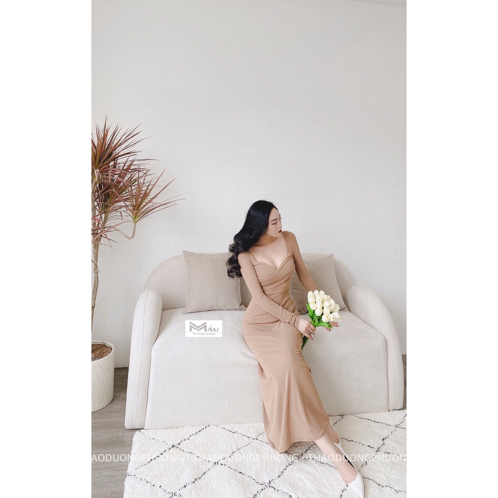Váy xoắn ngực Tiểu Thư 3 Màu Hàng Cao Cấp