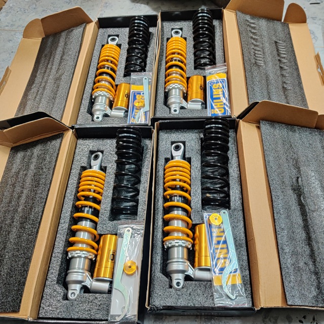 Phuộc nhún sau Ohlins bình dầu cho các xe tay ga 1 phuộc như Vario Sh mode Noza Click Luvias Ultimo