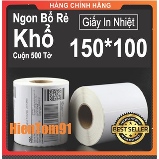 Giấy in nhiệt khổ a6 100x150 500 tờ sẵn keo dán
