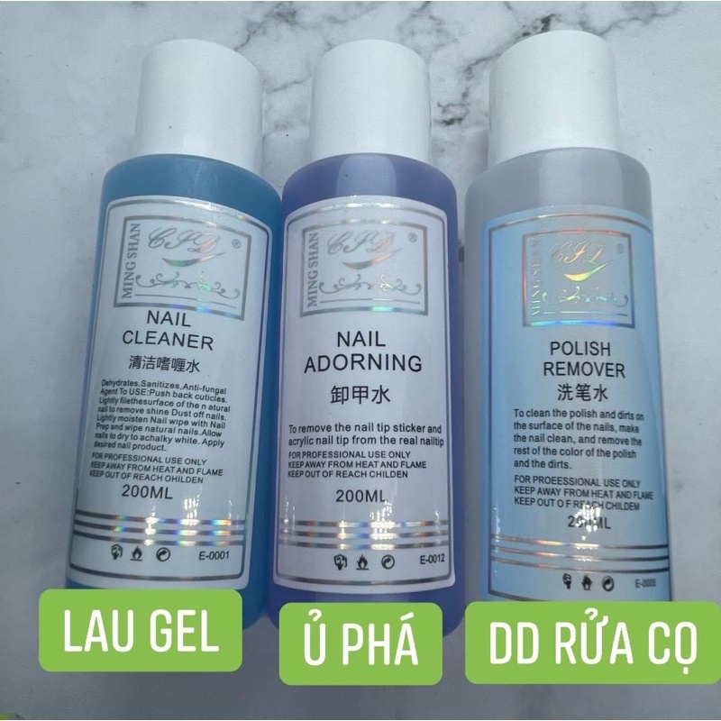 Nước Lau Gel , Nước Ủ Phá , Dung Dịch Rửa Cọ , Cồn Lau Có Mùi Thơm Chai 200ml