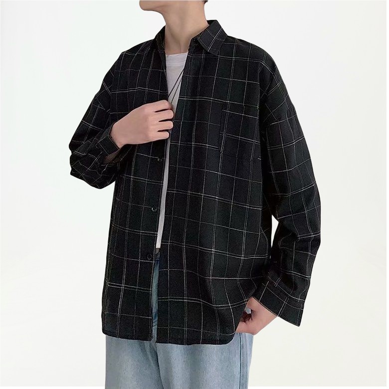 Áo sơ mi nam nữ Hàn Quốc dài tay dáng rộng Shirt Loose R3SM1