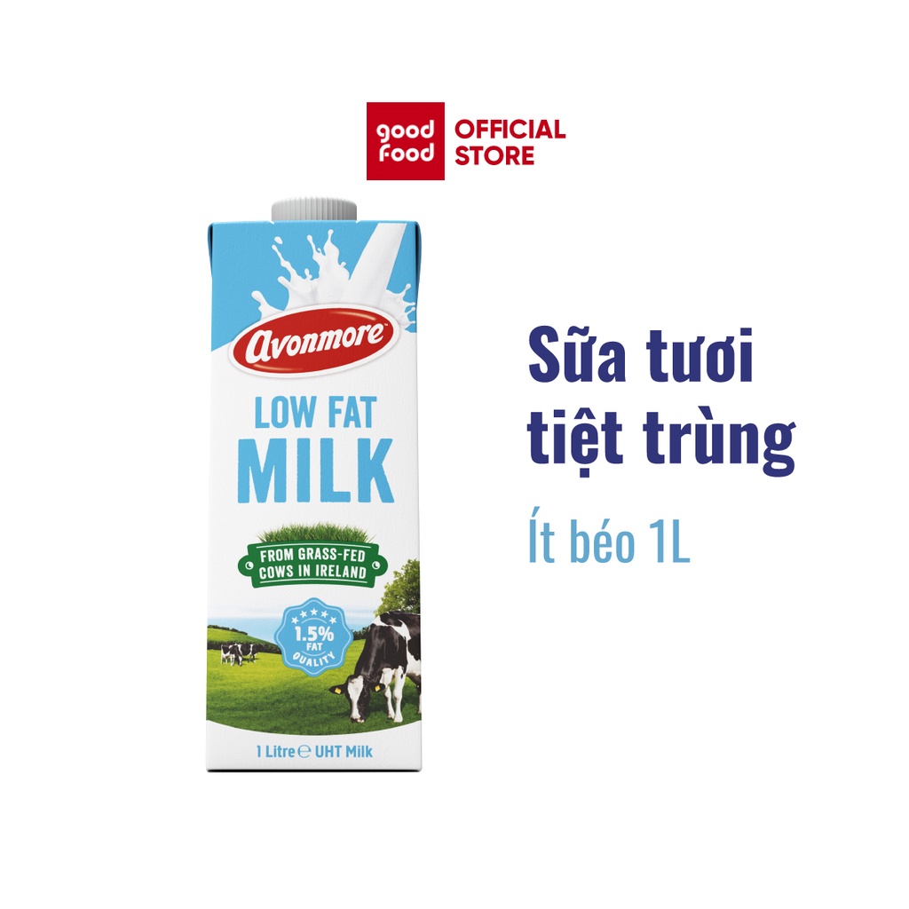 Sữa tươi ít béo tiệt trùng (không đường) Avonmore UHT Low Fat Milk 1L giàu chất dinh dưỡng tốt cho sức khỏe