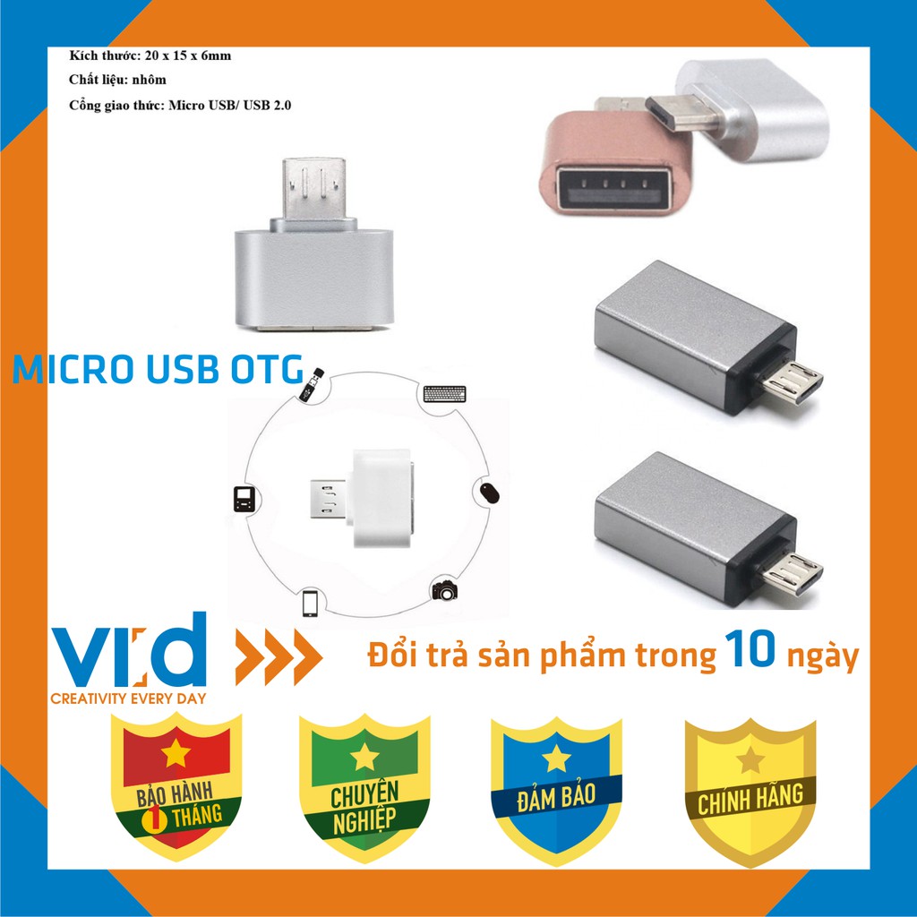 Đầu Chuyển Đổi Micro USB To USB 3.0 (MICRO OTG) nhôm, nhựa - Bảo hành 1 tháng!!!