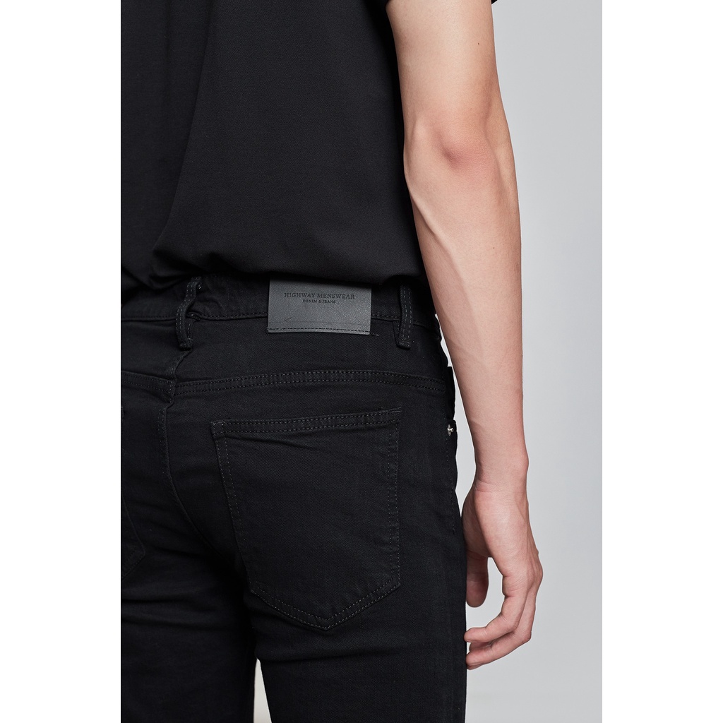 Quần jeans nam slimfit co giãn Highway (Menswear) Kai đen trơn