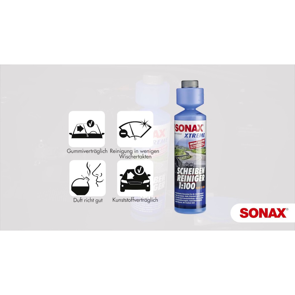 Dung Dich Vệ Sinh Làm Trong Kính Lái Sonax Xtreme Clear View 271141 250ml Tặng Khăn