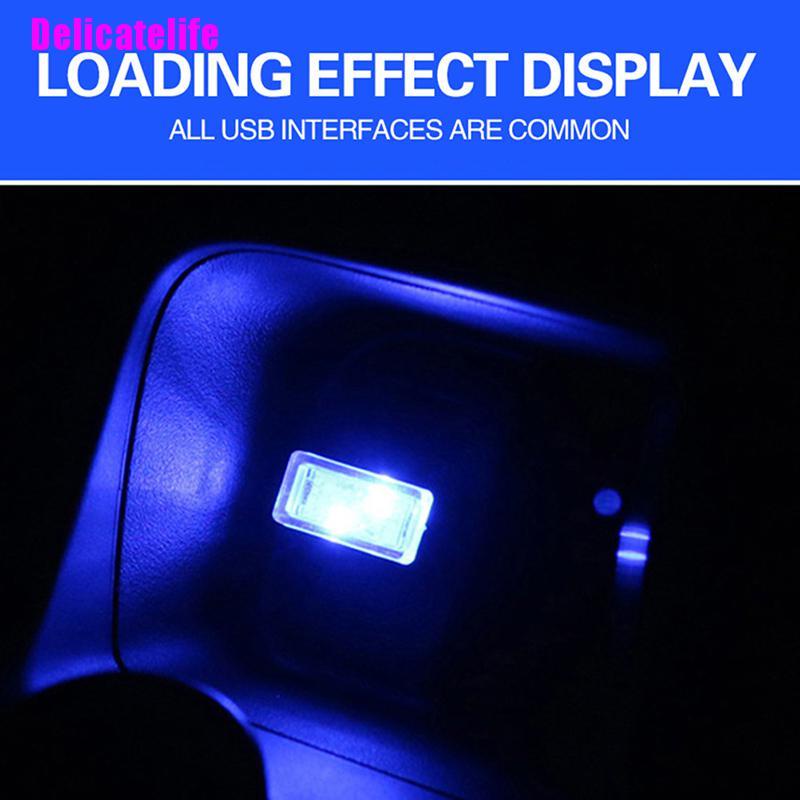 1 đèn LED USB mini linh hoạt nhiều màu trang trí xe hơi