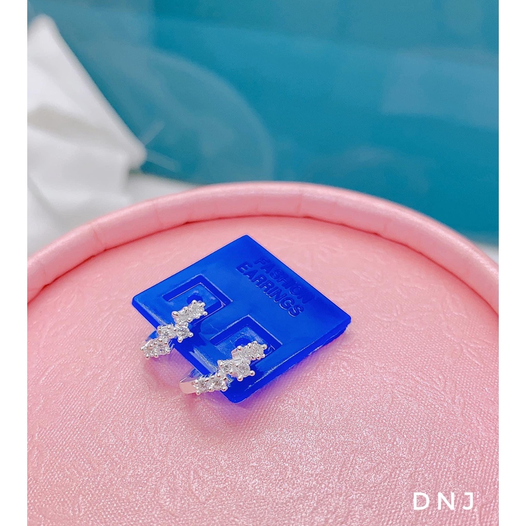 Bông tai bé đính đá nhỏ chuẩn bạc ta sáng đẹp - Kho sỉ bạc Nhất Linh