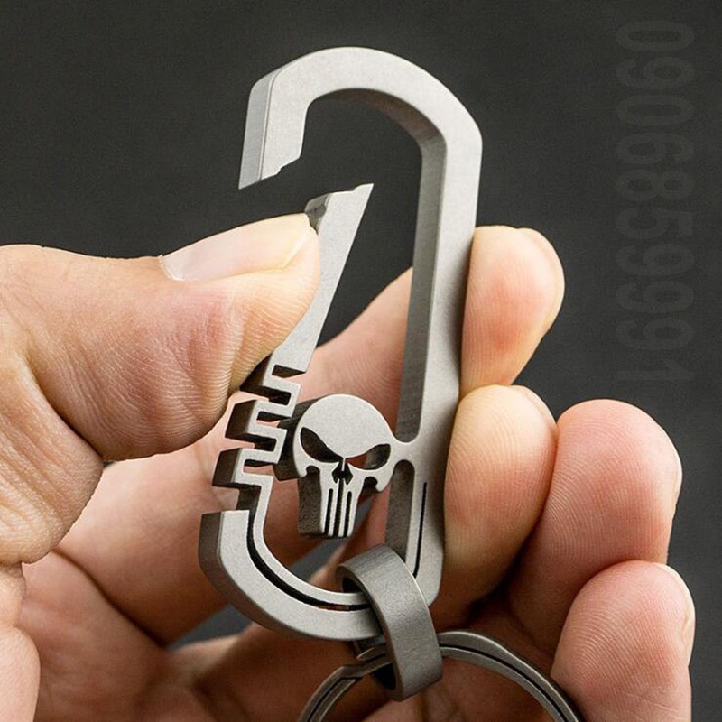 Móc khóa keychain,móc cài carabiner, phụ kiện EDC titan (TL-Y03)