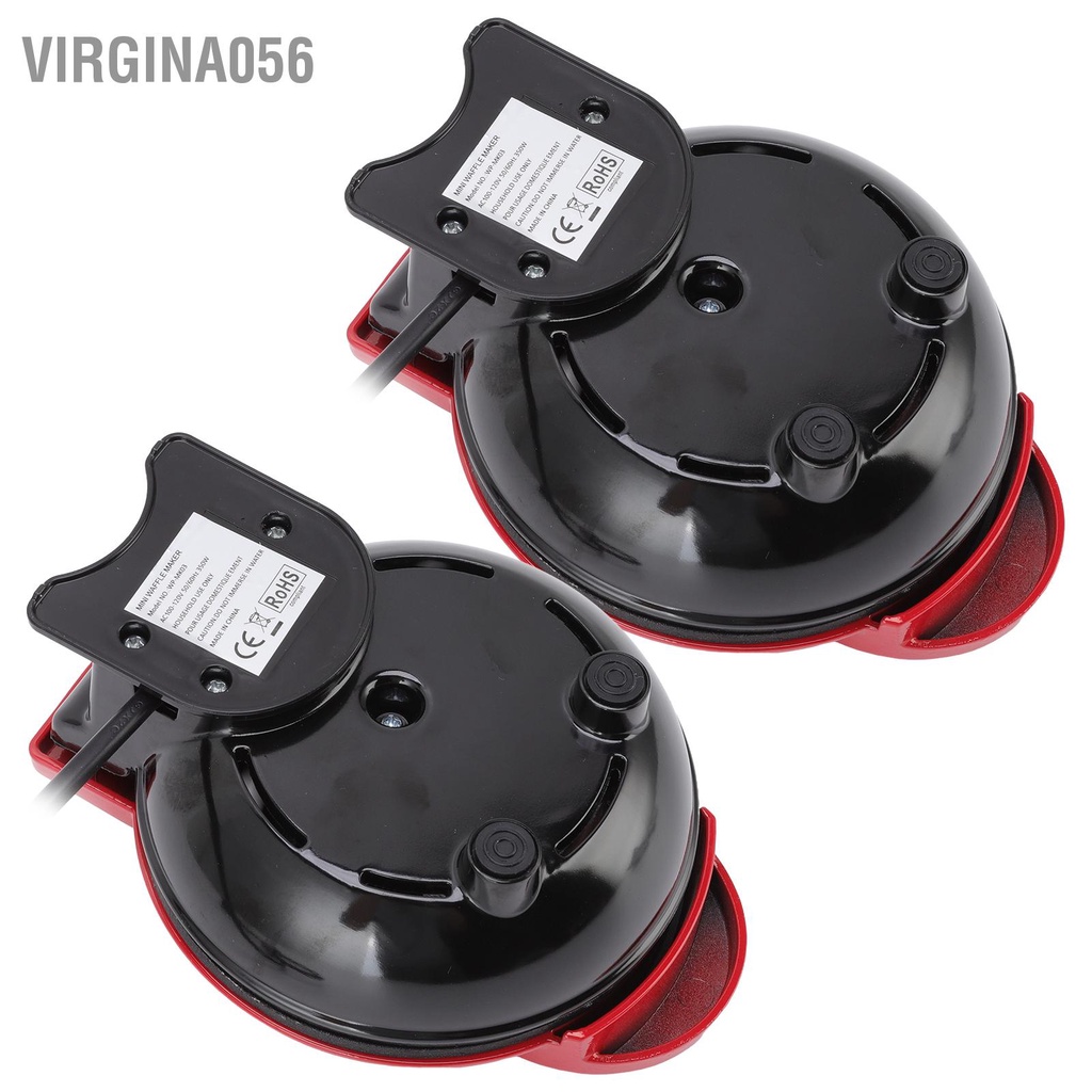 Virgina056 Máy làm bánh quế Red Home mini không dính mì ăn sáng cầm tay US Plug 100‑120V