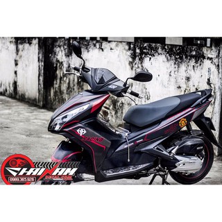 Tem Trùm Air Blade Đen Chỉ Đỏ