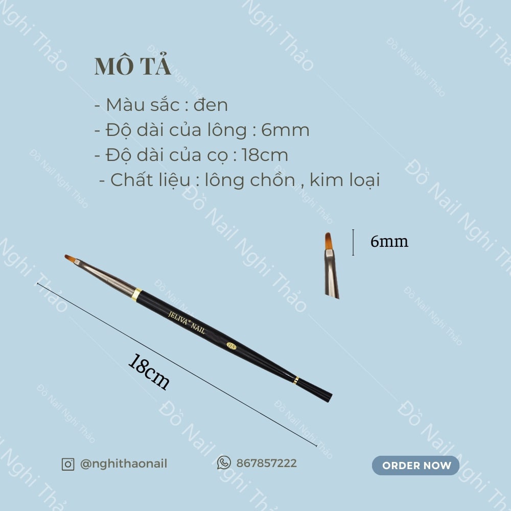 Cọ vẽ móng tán vân đá Jeliva LADURA số 03