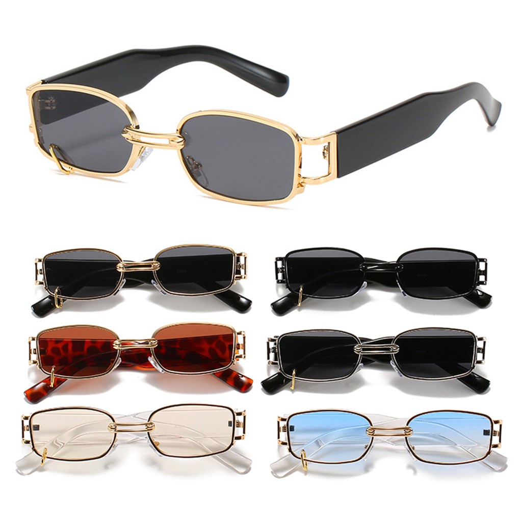 Kính Mát Gọng Chữ Nhật Nhỏ Bằng Kim Loại Chống Tia Uv400 Phong Cách Punk Cổ Điển Thời Trang Cho Nữ | BigBuy360 - bigbuy360.vn