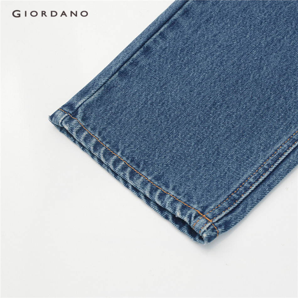 GIORDANO MEN Stone wash mid-rise tapered denim jeans 01111066