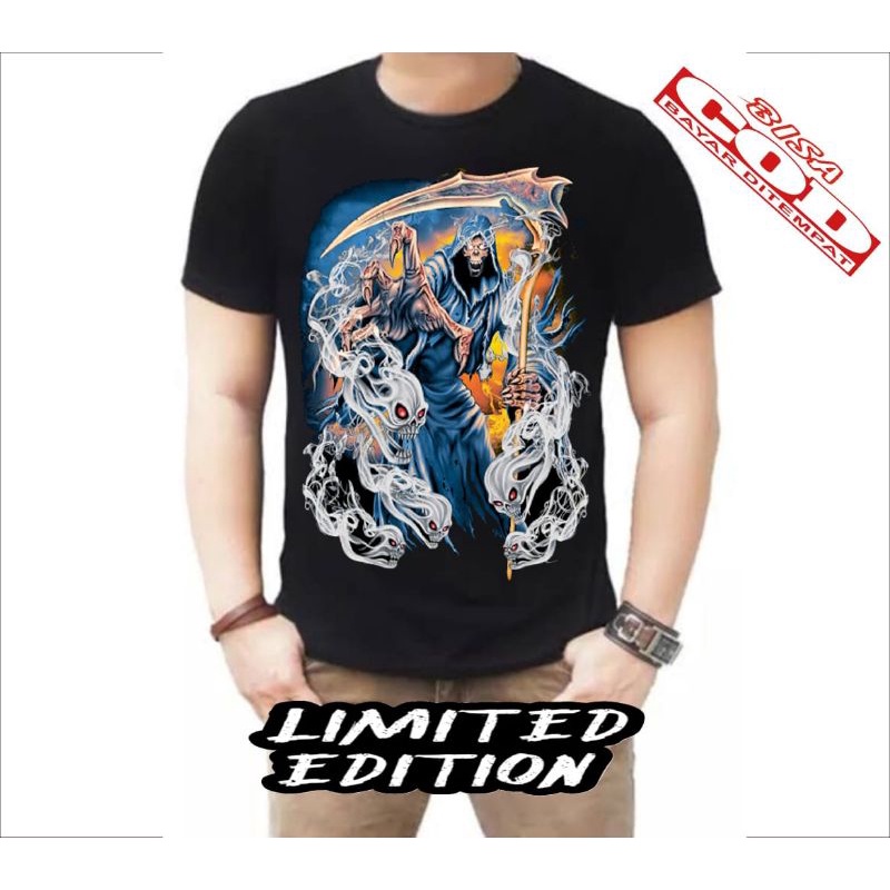 Áo Thun Nam In Hình Đầu Lâu 3D size L XL