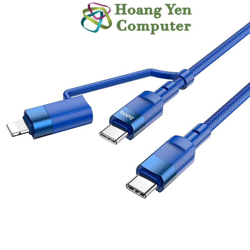 Cáp Sạc Nhanh Hoco U106 2in1 (Type C to Light hoặc Type C to Type C) - BH 12T Chính Hãng - Hoàng Yến Computer