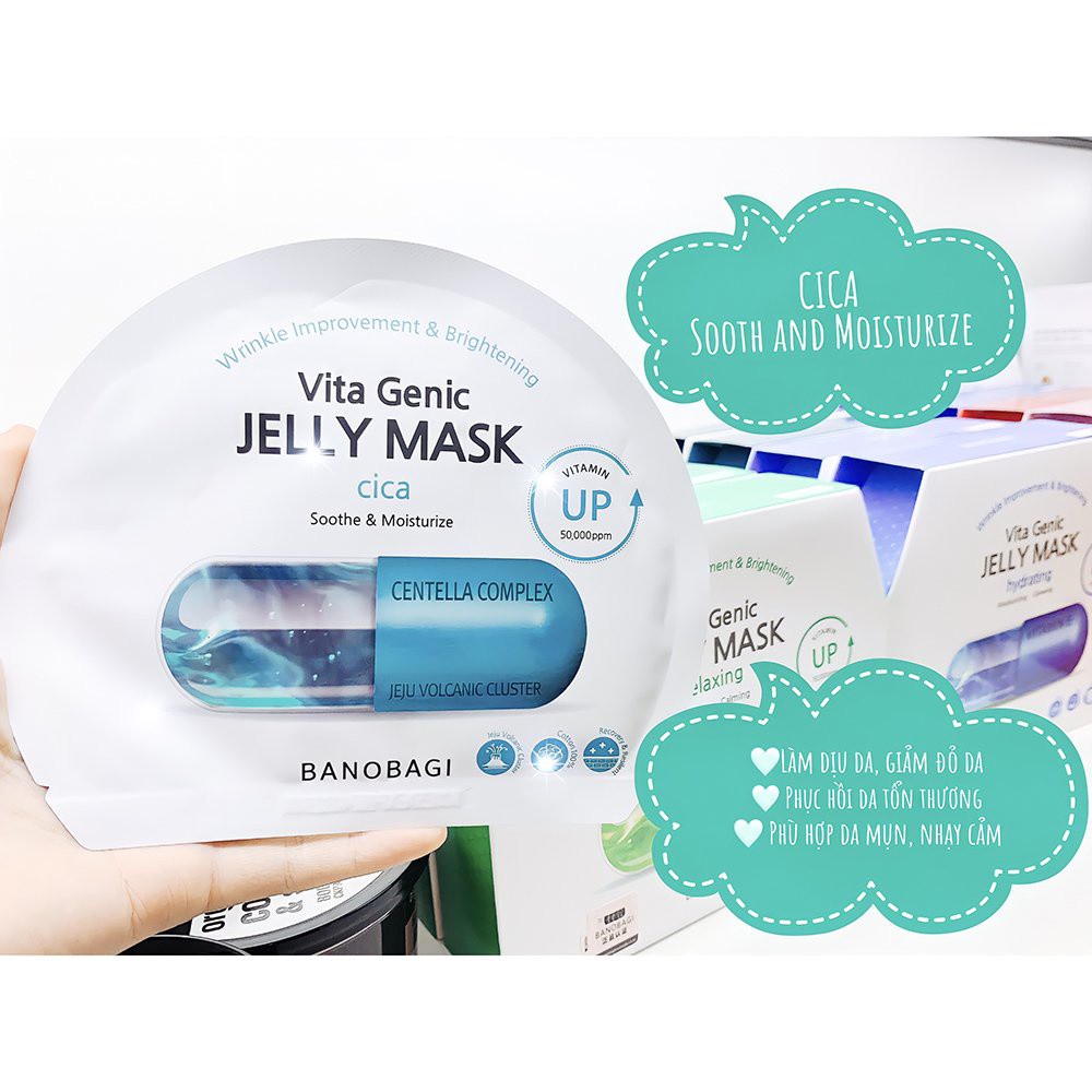 Hộp 10 Mask Mặt Nạ Giấy Banobagi Viên Thuốc Vita Genic Jelly Mask Hàn Quốc - NEDEVI Chính Hãng