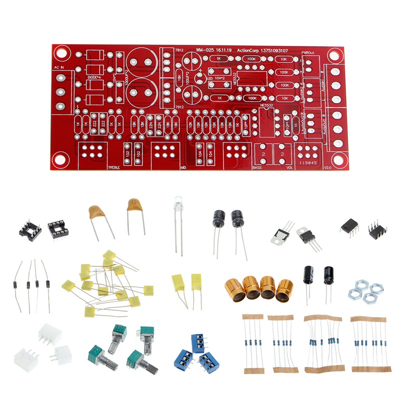 Bảng Mạch Khuếch Đại Âm Thanh Tự Lắp Ráp NE5532 OP-AMP HIFI