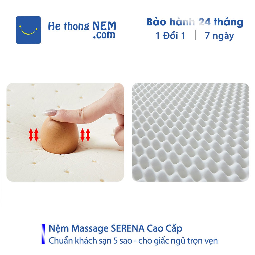 Nệm Cao Su Non Massage SERENA Đệm Nệm Mát Xa Nệm Ngủ Chống Đau Lưng Gấp Gọn Cao Cấp - Hệ Thống Nệm