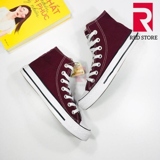 Giày thể thao nữ màu đỏ mận cổ cao