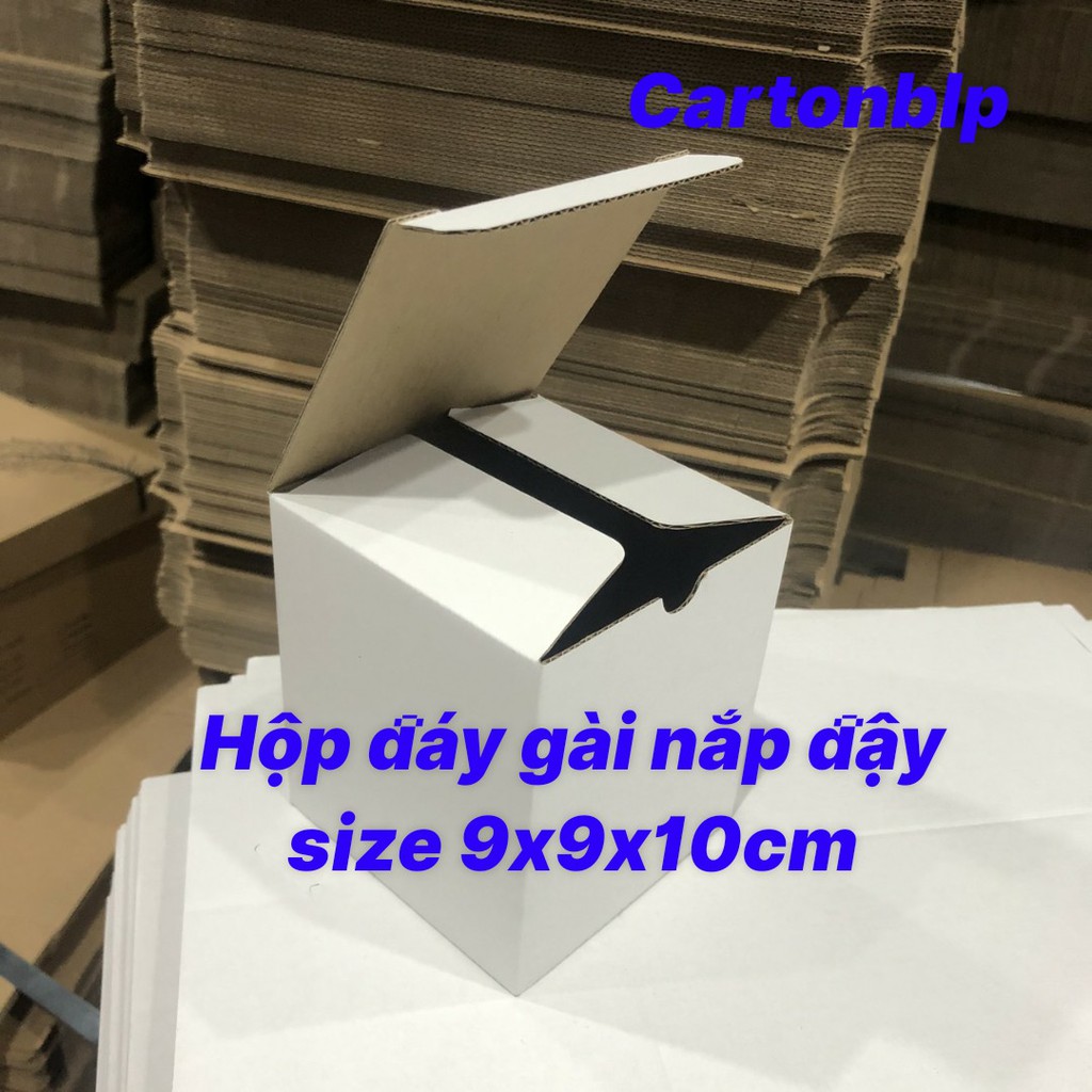 Hộp carton đáy gài nắp đậy size 9x9x10cm NHIỀU MÀU