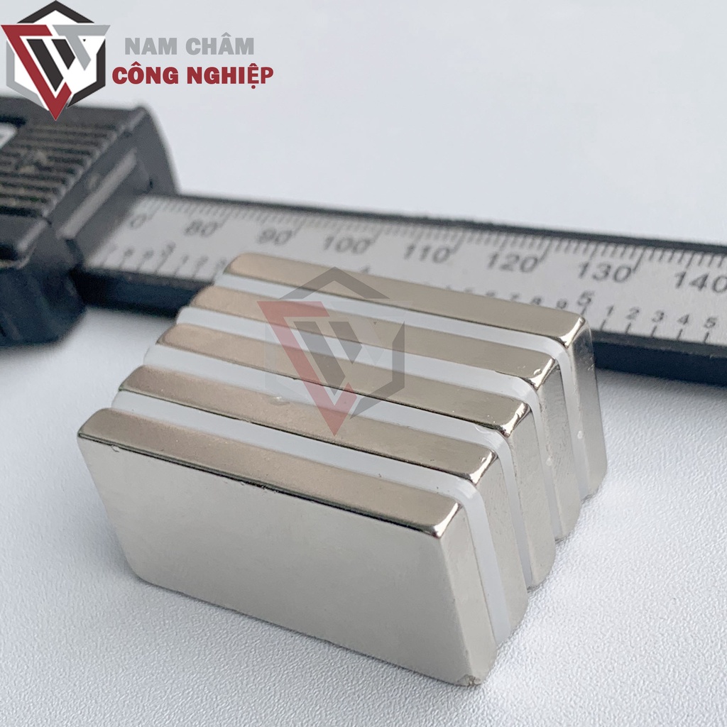 Nam châm chữ nhật 40x20x5mm nam châm trắng đất hiếm