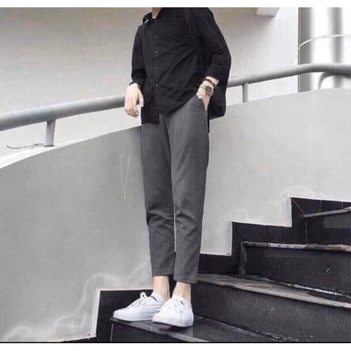 Quần kaki ống suôn trơn- kèm ảnh thật | BigBuy360 - bigbuy360.vn