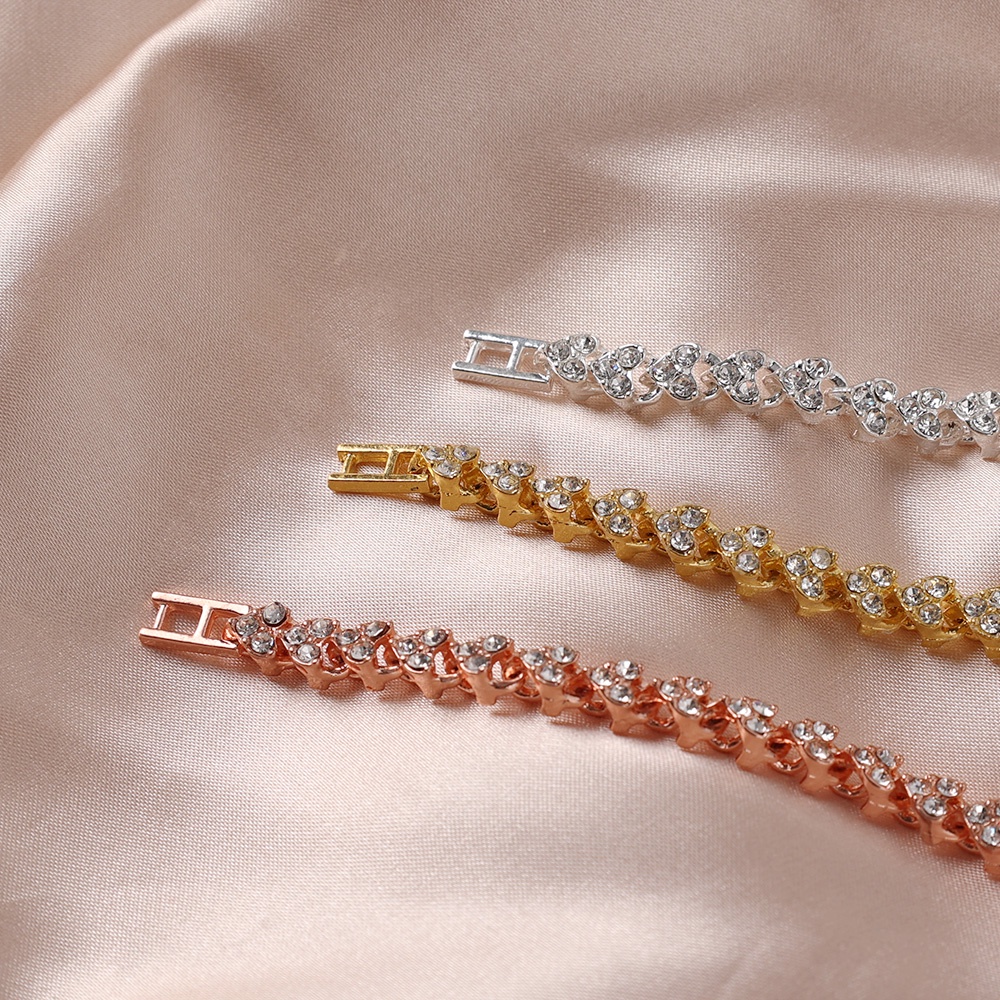 Vòng đeo tay dát zircon trong suốt tinh tế cho nữ