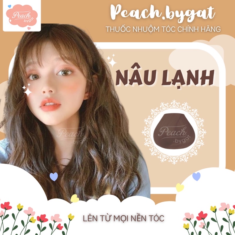 Thuốc nhuộm tóc NÂU LẠNH không cần dùng thuốc tẩy tóc của Peach.bygat