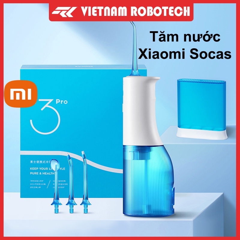 Tăm nước Xiaomi Soocas W3 Pro (4 vòi xịt) xịt vệ sinh răng miệng &amp; Tăm nước Xiaomi Flosser MIJIA MEO701 Electric