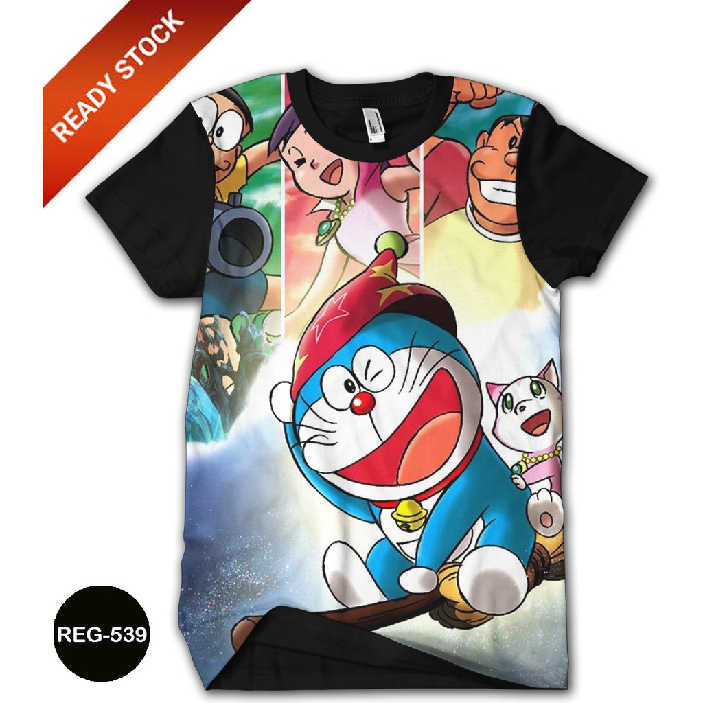 Áo Thun Cotton In Hình Doraemon 3D REG-539 Dễ Thương Cho Bé