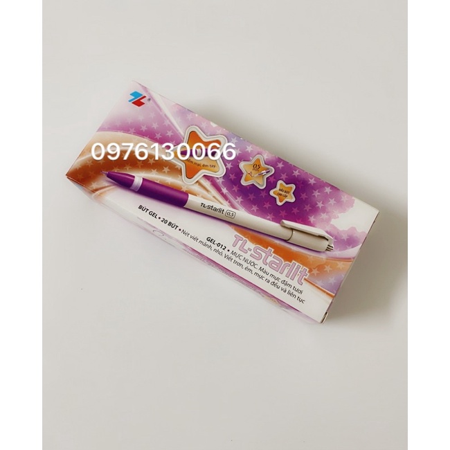 Set 5 bút gel TL-012 Starlit mực tím (ngòi 0,5mm)