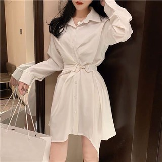 {Hàng đặt order}Váy sơ mi cài eo phong cách