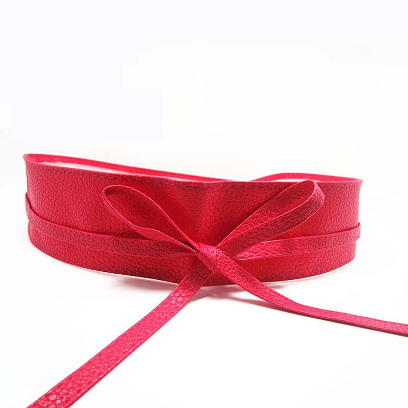 Thắt lưng bằng da PU dây thắt bản rộng phong cách thời trang cho nữ