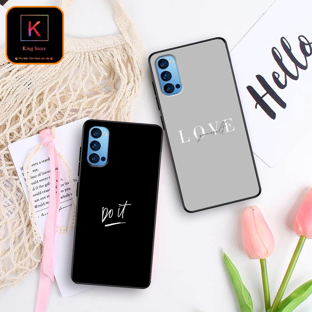 Ốp lưng Oppo Reno 4 - Reno 4 Pro - Ốp Oppo in hình WordLove - Chất liệu TPU siêu bền