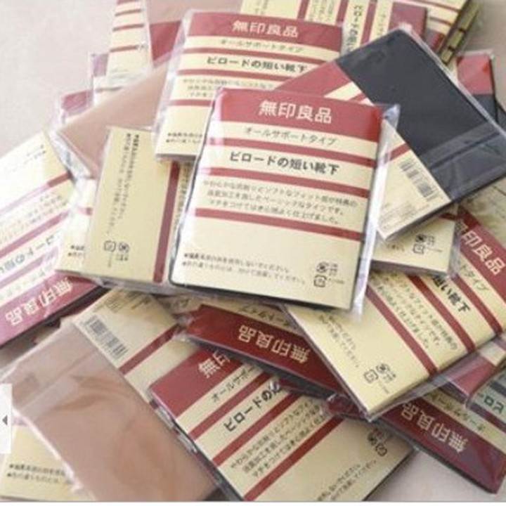 Tất da chân lụa cổ ngắn nữ Moji Nhật Bản dệt kim pha lê siêu mỏng dai trong suốt chống trượt màu da nude đen