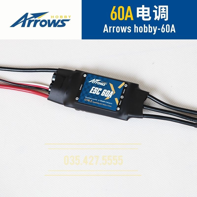 ESC Không Chổi Than Arrows hobby 60A 2s- 6s XT60.