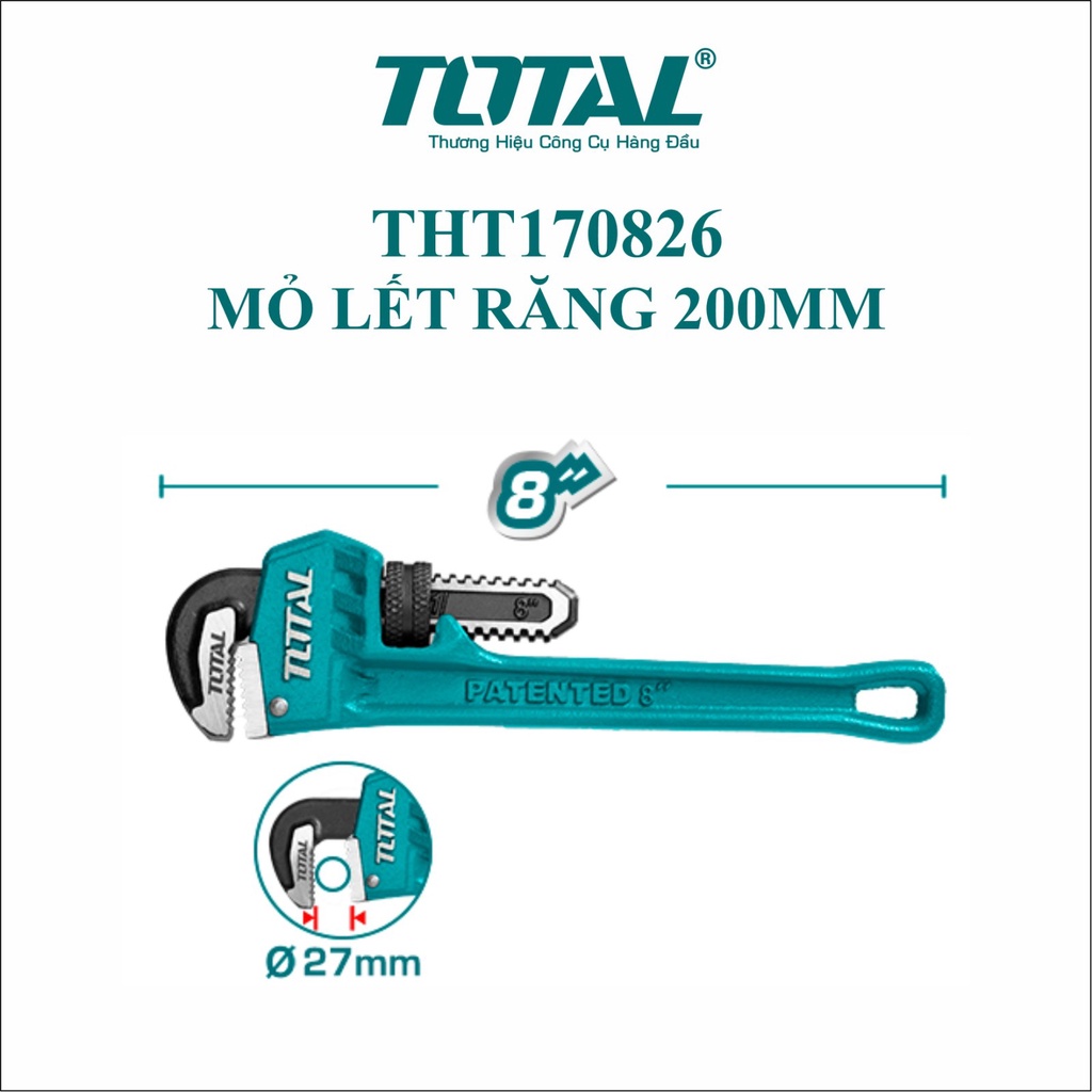 8&quot; (200mm) Mỏ lết răng Total THT170826