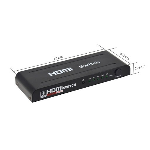Bộ Gộp HDMI 5 vào 1 ra - KVM HDMI 5 vào 1 ra cho máy tính để bàn, Máy tính xách tay, PlayStation, FJGEAR HD501