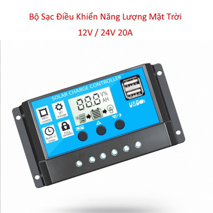 Bộ điều khiển sạc năng lượng mặt trời 12V24V / 20A