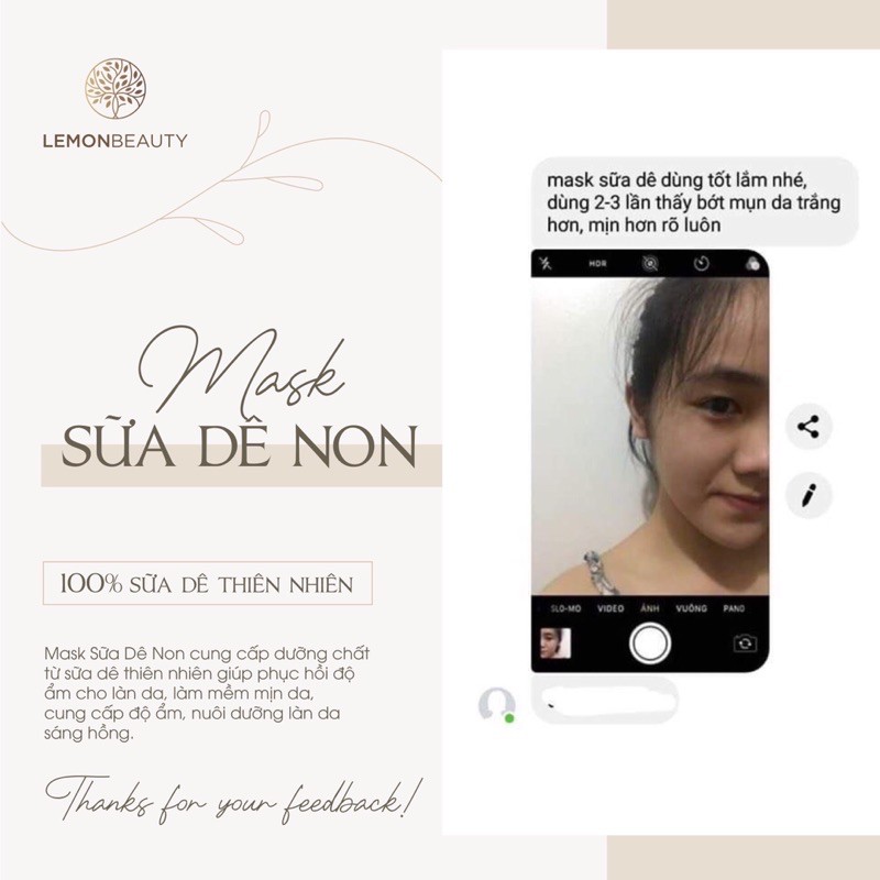 MASK BỘT SỮA DÊ NON ĐỘC QUYỀN TRÊN THỊ TRƯỜNG TỪ LEMONBEAUTY [XẢ LỖ NGHỈ BÁN]
