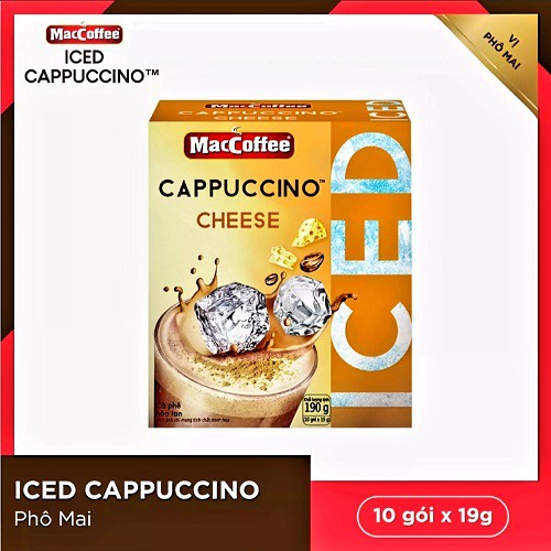 2 Gói MacCoffee CAPPUCCINO Vị Phô Mai Và Vị Truyền Thống 19g