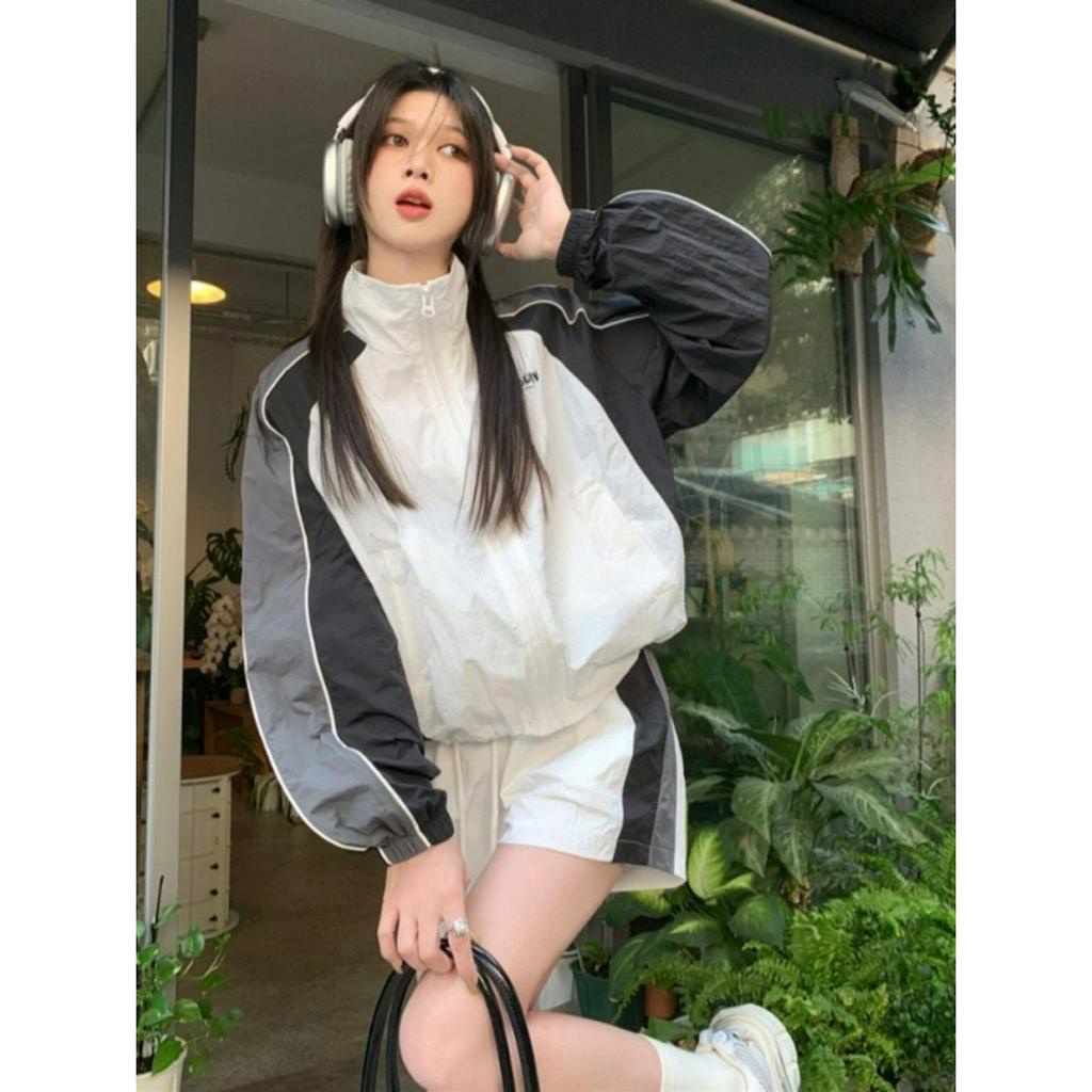 Áo Khoác Dù Nữ Cổ Đứng Form Croptop Phối Màu Siêu Xinh - ĐĂNG QUANG CLOTHER