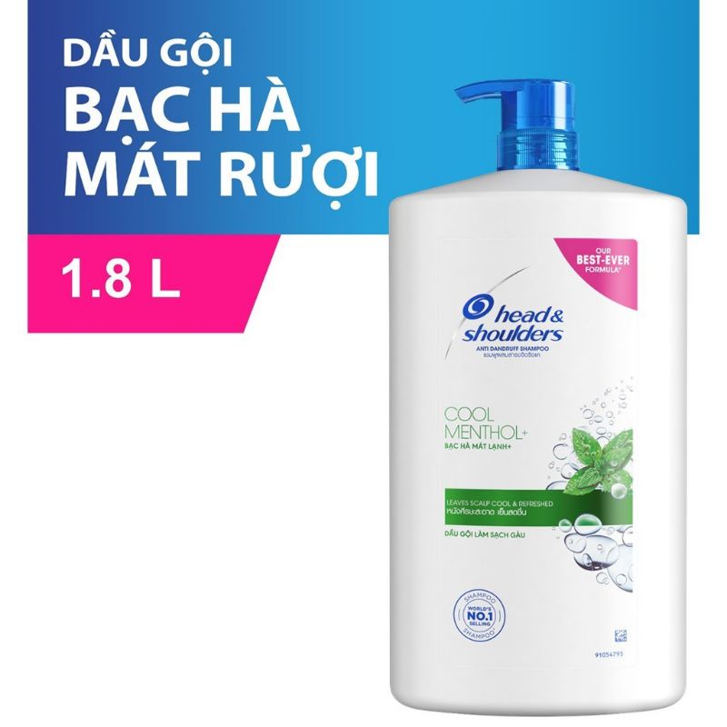 Dầu Gội Head &amp; Shoulders Bạc Hà Mát Lạnh 1800ml (SIÊU TO KHỔNG LỒ)