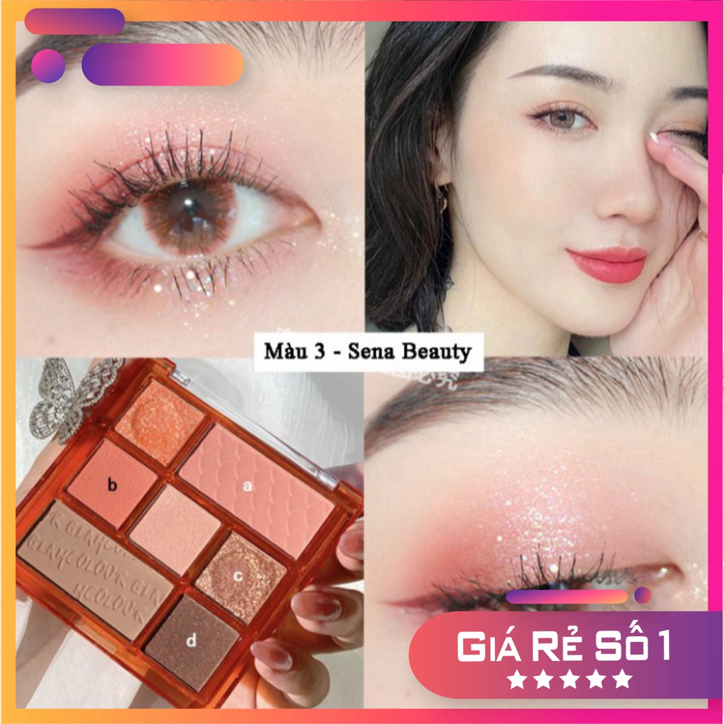 Bảng Phấn Mắt GlamColour 7 Ô REAL EYE PALLET Kết Hợp Phấn Má Và Nhũ Bắt Sáng Hiệu Ứng Ánh Kim - 11g | BigBuy360 - bigbuy360.vn