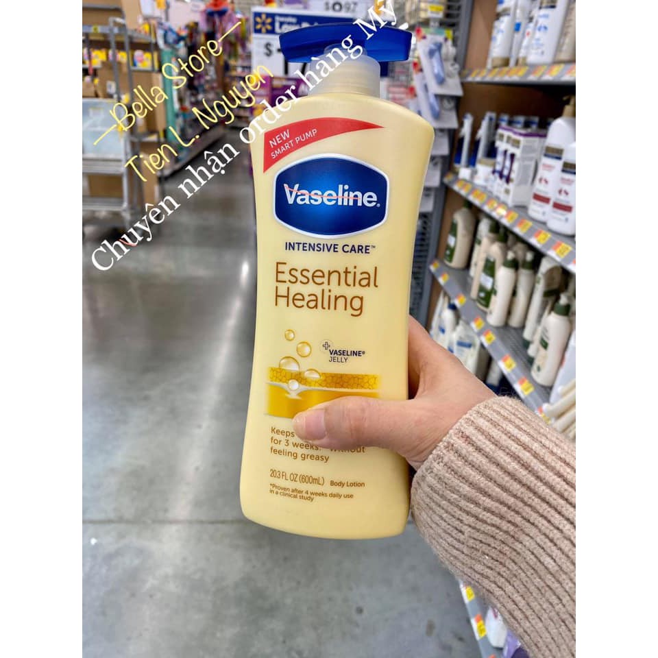 LOTION DƯỠNG THỂ VASELINE INTENSIVE CARE ESSENTIAL HEALING BODY LOTION 600ML CHÍNH HÃNG - 6273