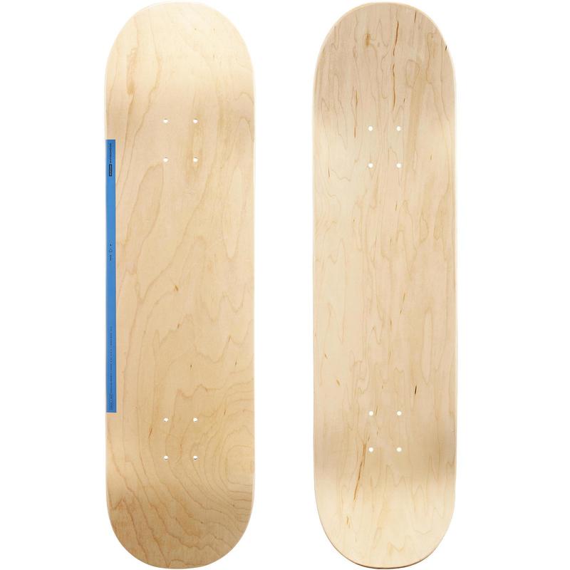 Sàn ván trượt deck Decathlon Oxelo 100 cỡ 8,25 màu gỗ/xanh dương