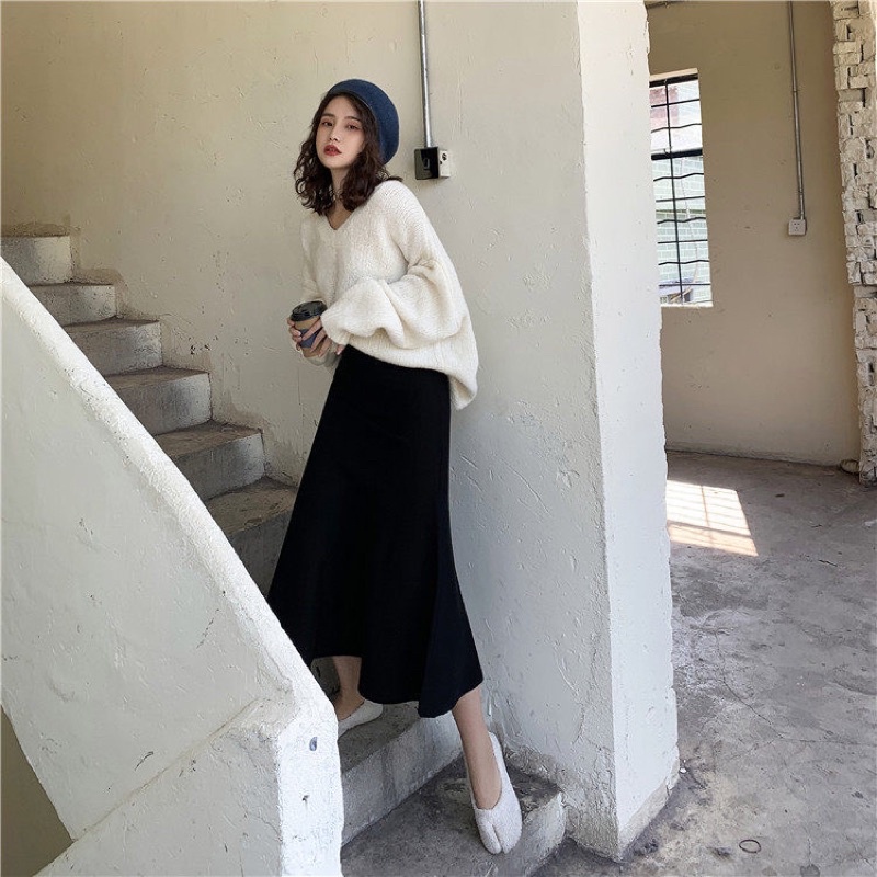 Chân váy đuôi cá dáng dài phong cách ulzzang Hàn Quốc siêu hot | BigBuy360 - bigbuy360.vn