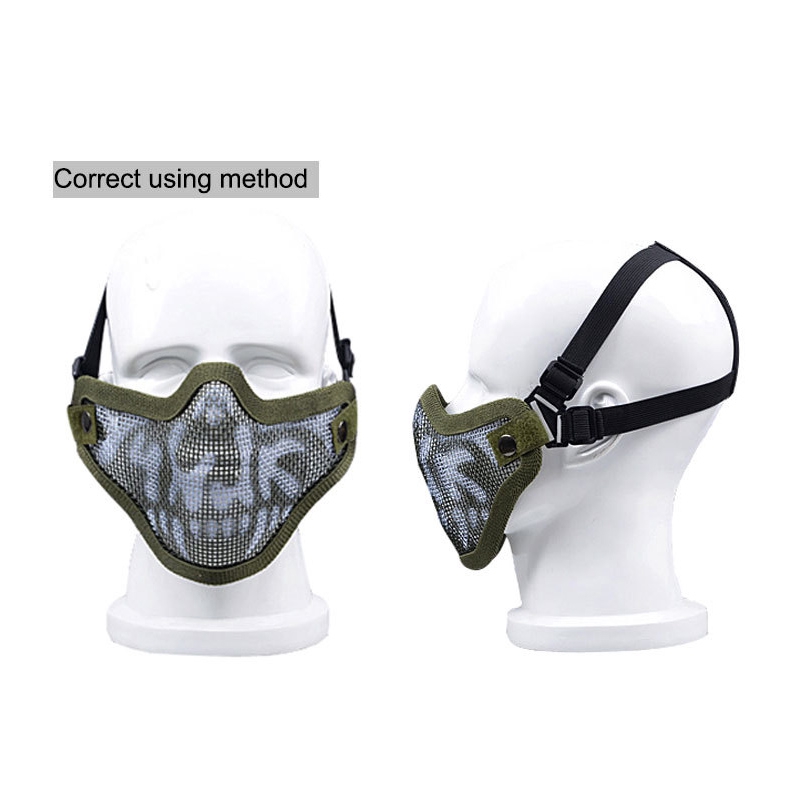 Mặt Nạ Đầu Lâu Nửa Mặt Hóa Trang Halloween Cho Nam